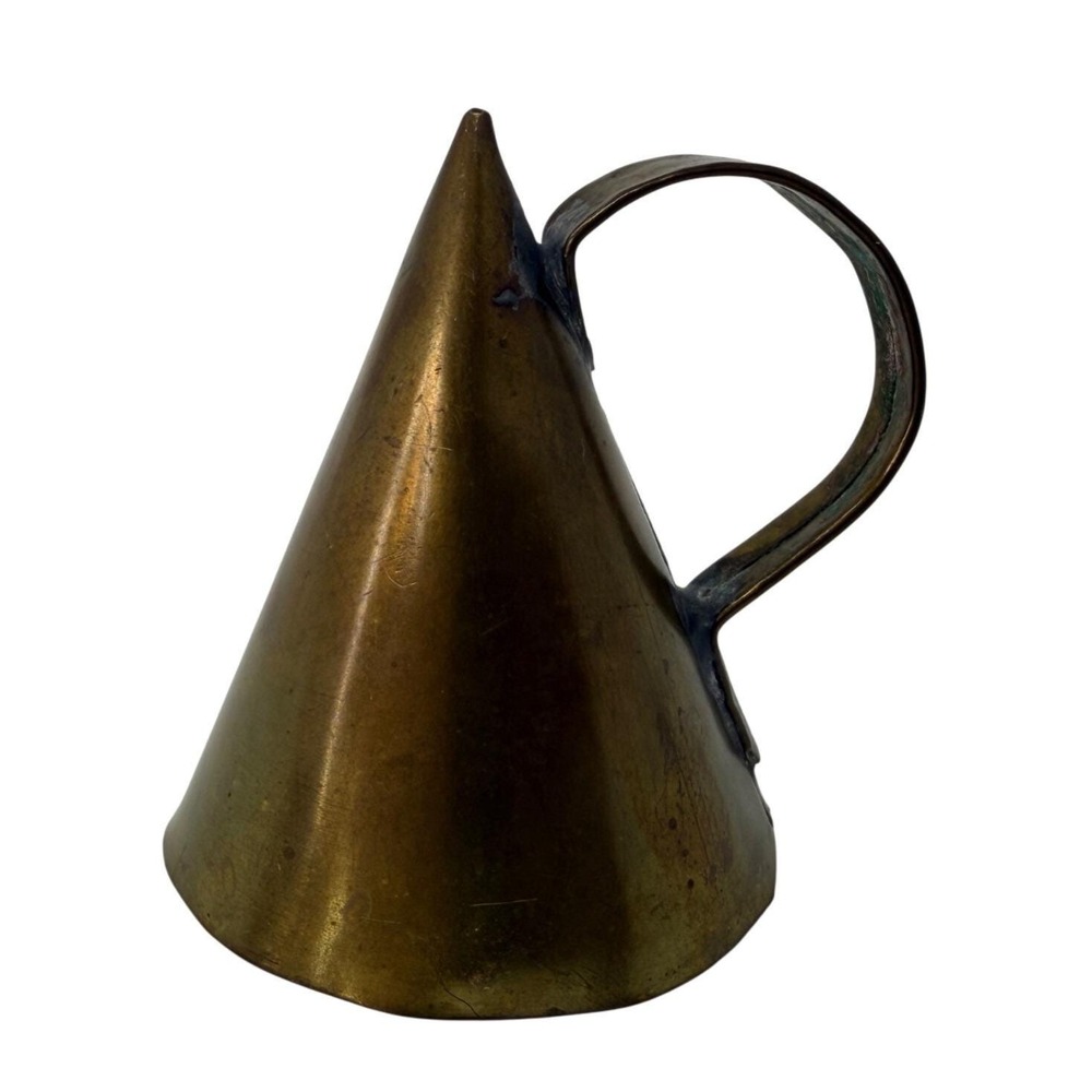 Antique Primitive Brass Candle Snuffer 19th Century Handmade Taper Extinguisher